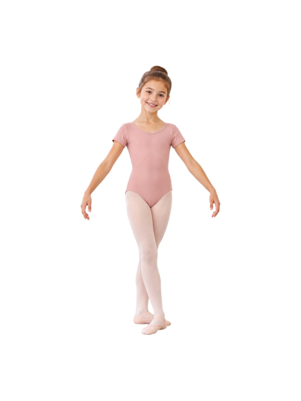 Girls Pink Short Sleeve Ballet Leotards 3-Piece Bundle NWOT